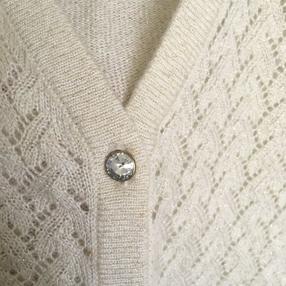 NWT Merona Cream and Gold Lace Cardigan - Picture 5 of 8